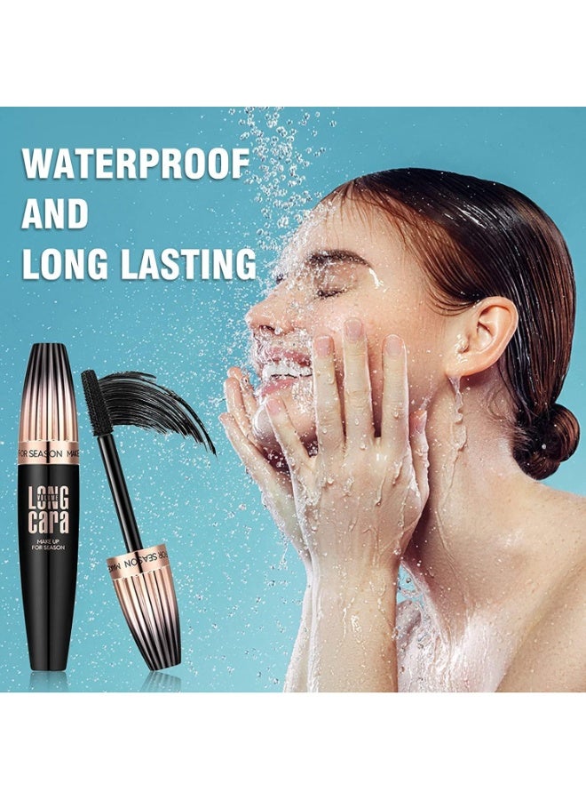 AONAT MASCARA, 4D Silk Fiber Eyelash Mascara, Waterproof Mascara Volumising, Extra Long Lash Mascara, Long-Lasting, Defines Lashes, Black, 10ml - Image 4